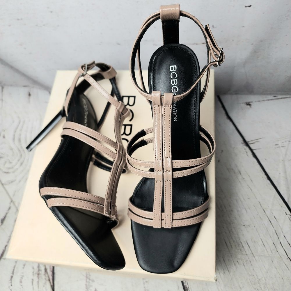 Bcbgeneration Caged T-Strap Isabel Heels Sandals Size 7 NIB